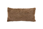 Short Wool Curly Sheepskin Lumbar Cushion 11"H x 22"W – Premium Wool Front with Flax Linen Backing By Auskin