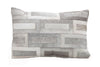 Hair On Hide Lumbar Pillow 12x20 – Natural Grey Patchwork Cushion