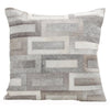 Hair On Hide Square Pillow 20x20 – Natural Grey Patchwork Cushion
