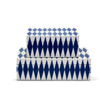 Two's Company CAC001-S2 Set of 2 Blue and White Covered Box