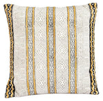Cotton Printed Square Cushion 20"H – Multi Color Textured Cotton Decorative Pillow by Auskin