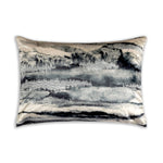 Capri Charcoal Velvet Printed Pillow 18" x 18" Shibori Abstract Gold Foil Accent by Cloud9