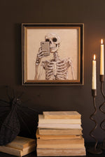 Halloween Wall Art – Framed Skeleton with Cell Phone Painting Set of 2 by Kalalou