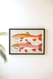 Framed two fish canvas painting