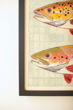 Coastal fish artwork framed