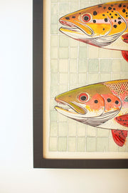Coastal fish artwork framed