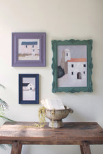Rustic Framed Houses Paintings – Set of Three – 20.5" Tall Wall Decor by Kalalou