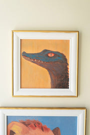 Dressed animal character artwork framed