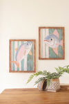 Set of two framed fish paintings
