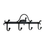 Loon Coat Bar 8.5"H Wrought Iron Black Rustic Wildlife Wall Mounted 4 Hook Rack By Village Wrought Iron Inc.