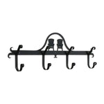 Adirondack Coat Bar 8.5"H Wrought Iron Black Rustic Cabin Wall Mounted 4 Hook Rack By Village Wrought Iron Inc.