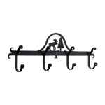Moose & Pine Coat Bar 8.5"H Wrought Iron Black Rustic Cabin Wall Mounted 4 Hook Rack By Village Wrought Iron Inc.