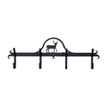 Deer Coat Bar 8.5"H Wrought Iron Black Rustic Cabin Wall Mounted 4 Hook Rack By Village Wrought Iron Inc.