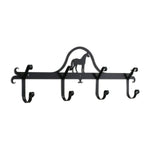 Standing Horse Coat Bar 8.5"H Wrought Iron Black Rustic Horse Wall Mounted 4 Hook Rack By Village Wrought Iron Inc.