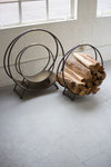 Set of 3 metal firewood racks for indoor outdoor log storage