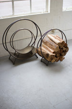 Fireplace Log Holder Set of 3 – Metal Storage Racks – 33.5" Tall by Kalalou