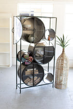 Iron and Glass Circular Shelving Unit – 71.5" Tall by Kalalou