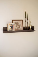 Antique Bronze Wall Shelf – Metal Display Shelf – 47" Tall Decorative Storage Accent by Kalalou