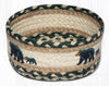 Rustic Lodge Bear Print Casserole Basket – 8"x3" Jute Round Holder by Earth Rugs
