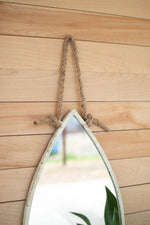 White Distressed Fish Mirror – Nautical Rope Wall Hanging