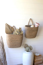Tall Oval Seagrass Baskets – Set of Two Handwoven Storage by Kalalou