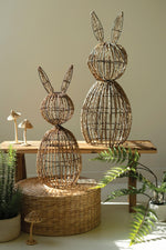 Rustic Twig and Iron Rabbit Sculptures – Set of 2 – 30" Tall by Kalalou