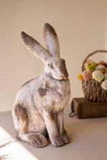 Faux Concrete Rabbit – Sculpted Animal Decor – 13" Tall Tabletop Accent by Kalalou