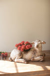 Faux stone sheep planter with planting opening