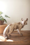 19.5 inch tall faux concrete fox indoor decor