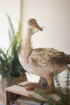 17.5 inch tall faux concrete duck indoor decor
