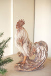 20.5 inch tall faux concrete rooster indoor decor