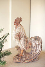Faux Concrete Rooster – Sculpted Farm Animal Decor – 20.5" Tall Accent by Kalalou
