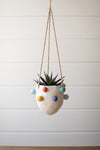 Hanging Ceramic Planter with Colorful Bubbles – 5.5" Tall by Kalalou