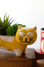Small Ceramic Cat Planter – 5