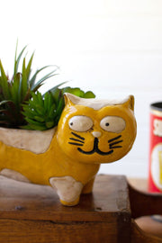 Small Ceramic Cat Planter – 5