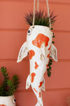 Ceramic koi hanging planter by Kalalou