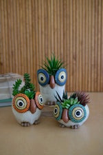 Ceramic Owl Planters Set of 3 – 6.5" Tall Whimsical Pots by Kalalou