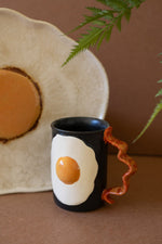 Handcrafted Ceramic Mug – Bacon and Eggs Design – 4.5" Tall by Kalalou