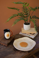 Ceramic Breakfast Platter – Fried Egg Design – 11.75" Tall by Kalalou