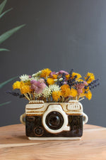 Artistic Camera Shaped Ceramic Planter – 5.5" Tall by Kalalou