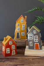 Ceramic Houses – 10" Tall Decorative Home Figurines Set of 3 by Kalalou