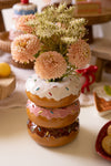 Ceramic Stacked Donut Vase – 6.25" Tall Multicolor by Kalalou