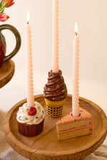 Dessert-Inspired Candle Holders – 5" Tall Ceramic Set by Kalalou