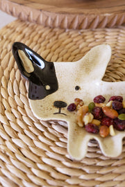Ceramic dog platter decorative tray