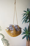 Ceramic hanging sloth planter for small plants