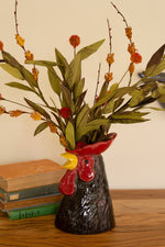 Ceramic Rooster Head Vase – 10" Tall Farmhouse Decorative Accent Set of 2 by Kalalou