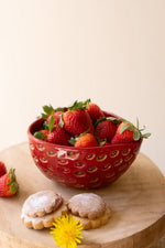 Handcrafted Ceramic Strawberry Bowl – 3"Tall Decorative Fruit Dish by Kalalou
