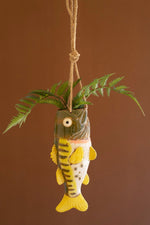 Hanging Largemouth Bass Planter – Decorative Fish Wall Planter – 10" Tall by Kalalou
