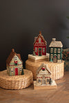 Holiday ceramic village houses up to 9.5 inches tall