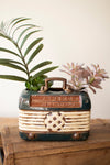6 inch tall ceramic radio shaped planter